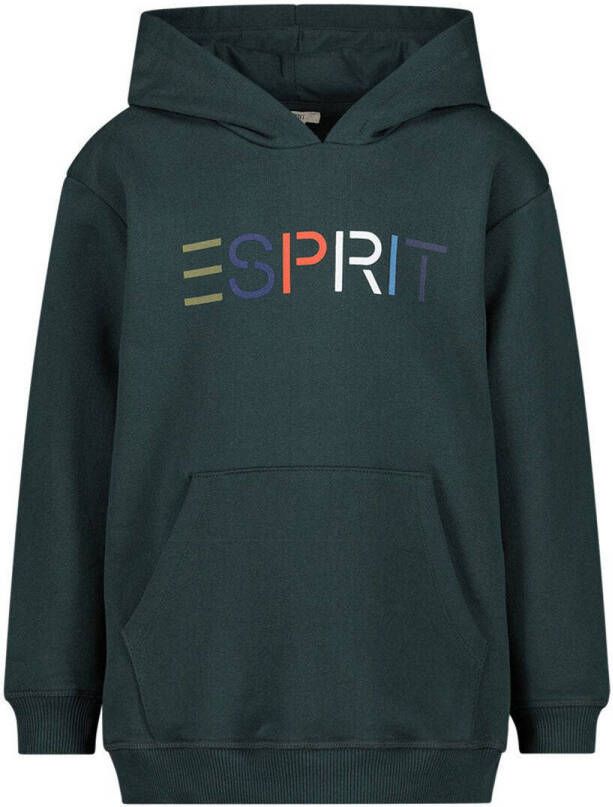 Esprit hoodie met logo donkergroen Sweater Logo 104-110