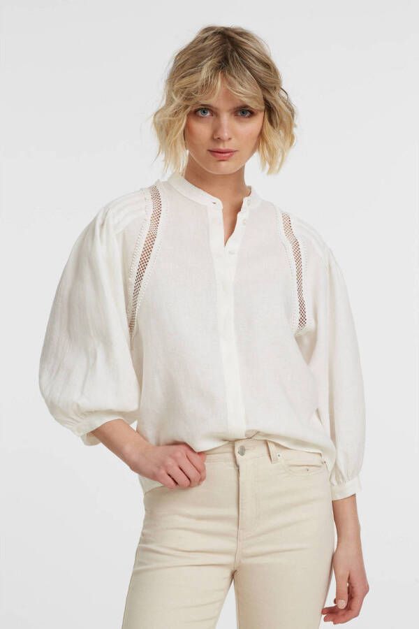 Esprit collection Linnen blouse met gehaakt kant