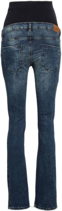 ESPRIT Maternity straight fit zwangerschapsjeans dark denim Blauw Dames Stretchdenim 34 30