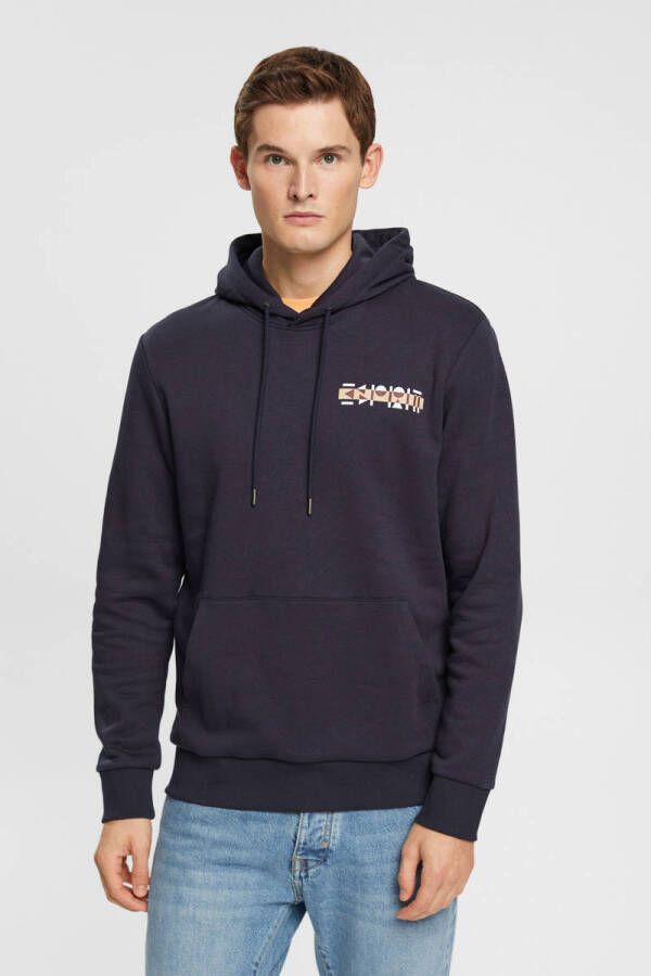 ESPRIT Men Casual hoodie met logo navy