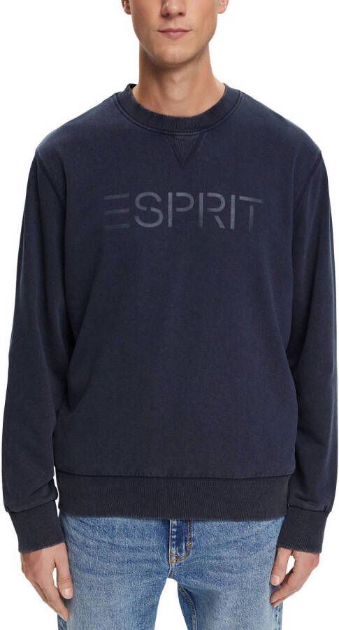 ESPRIT Men Casual sweater met logo 400 navy