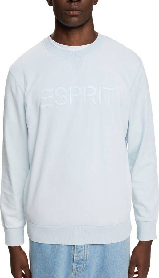 ESPRIT Men Casual sweater met logo 435 pastel blue