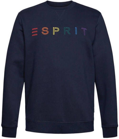 ESPRIT Men Casual sweater met logo navy