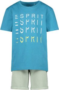 ESPRIT T-shirt + short blauw lichtgroen