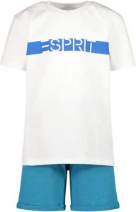 ESPRIT T-shirt + short blauw wit