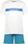 Esprit T-shirt + short blauw wit Shirt + broek Jongens Katoen Ronde hals 104-110 - Thumbnail 1