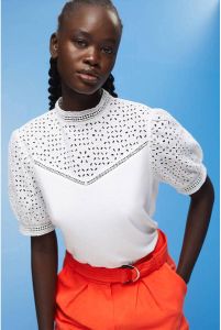 ESPRIT top met broderie wit