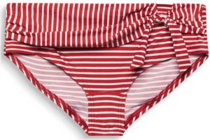 ESPRIT Women Beach gestreept bikinibroekje met strik rood wit