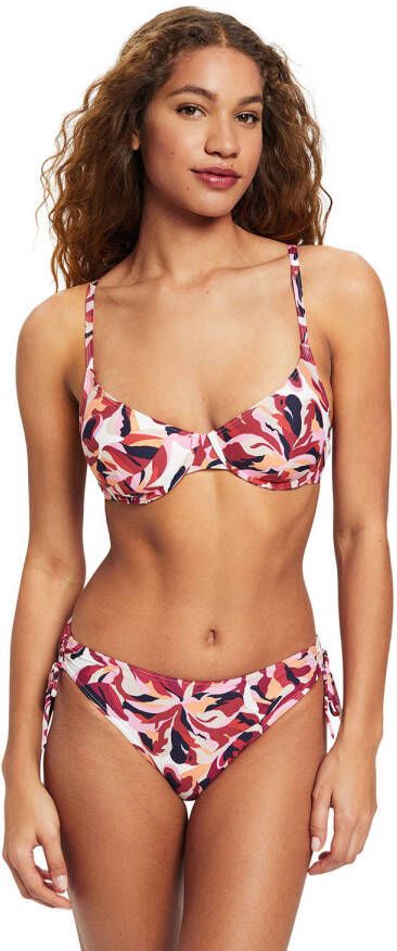 ESPRIT Women Beach niet-voorgevormde beugel bikinitop rood roze blauw