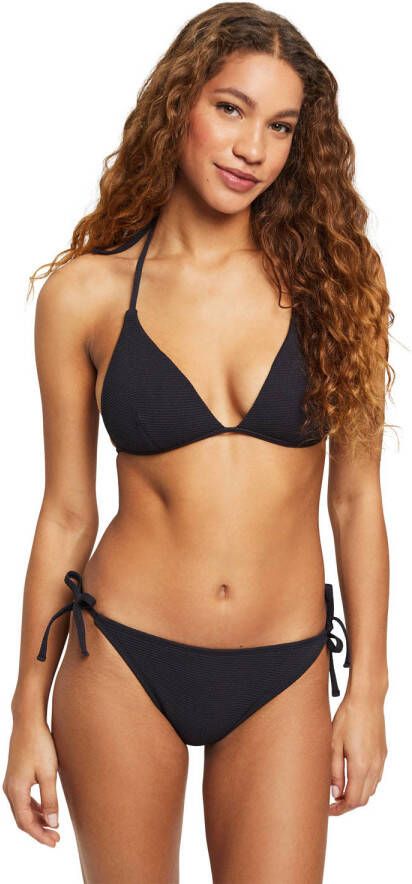 ESPRIT Women Beach strik bikinibroekje Joia met ribstructuur zwart