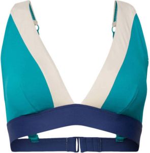 ESPRIT Women Beach voorgevormde bikinitop blauw wit donkerblauw