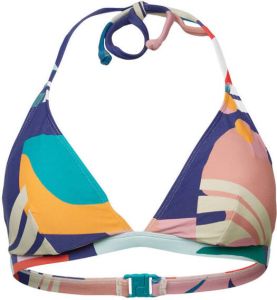 ESPRIT Women Beach voorgevormde halter bikinitop blauw multi