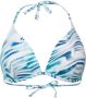 ESPRIT Women Beach voorgevormde triangel bikinitop turquoise wit - Thumbnail 1