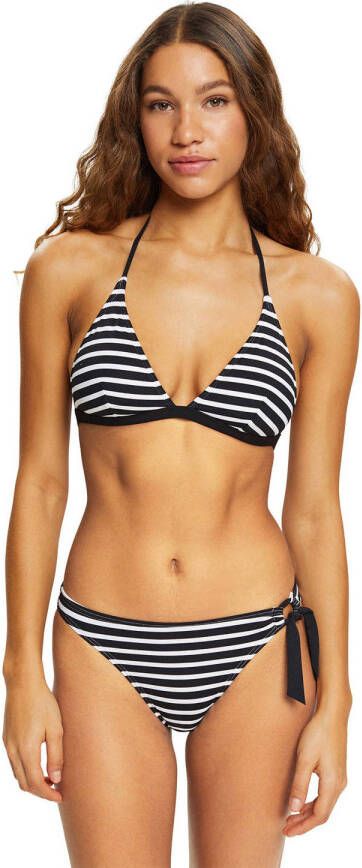 ESPRIT Women Beach voorgevormde triangel bikinitop zwart wit