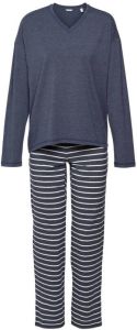 ESPRIT Women Bodywear pyjama met strepen donkerblauw wit