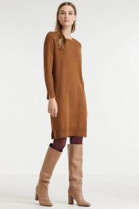 ESPRIT Wo Casual fijngebreide jurk met biologisch katoen bruin