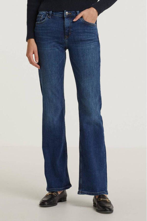 ESPRIT Women Casual flared jeans met biologisch katoen dark blue denim
