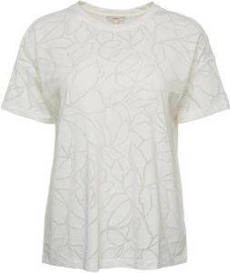 ESPRIT Wo Casual T-shirt met bladprint gebroken wit