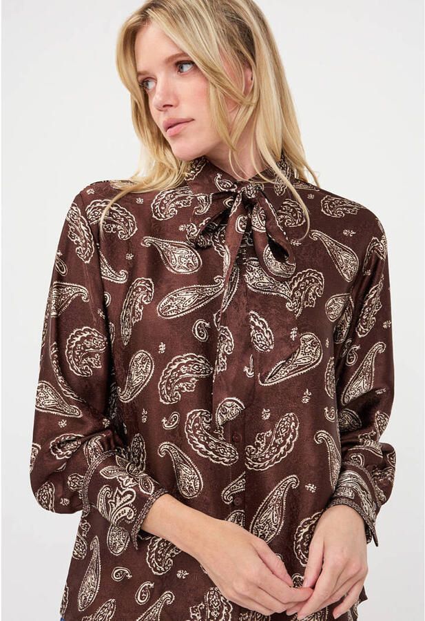 Esqualo blouse met paisley bruin