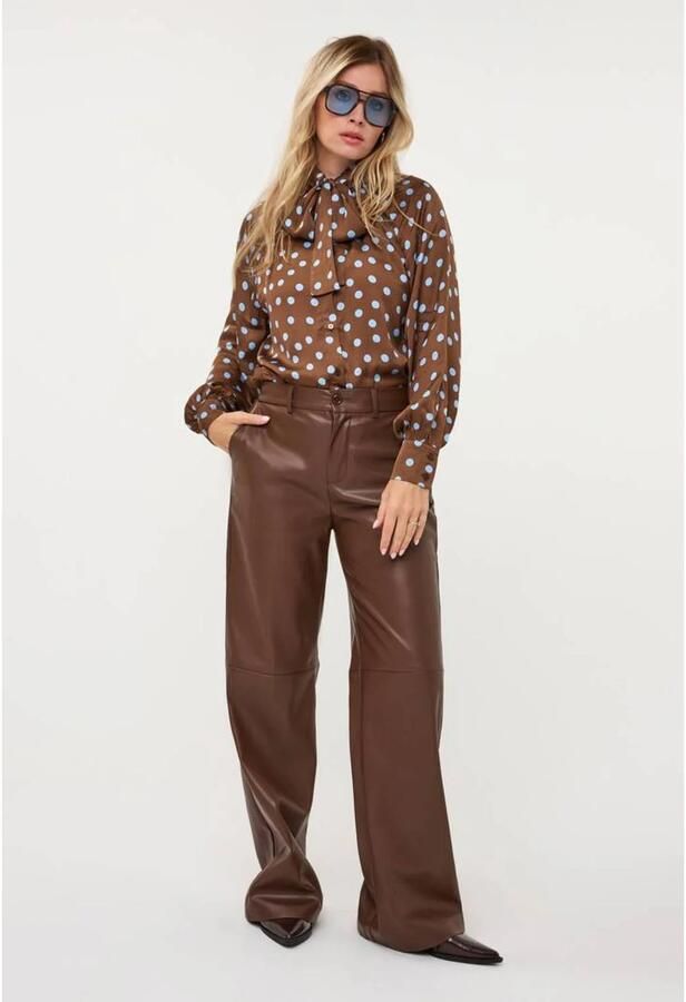 Esqualo blouse met stippen bruin - Foto 2