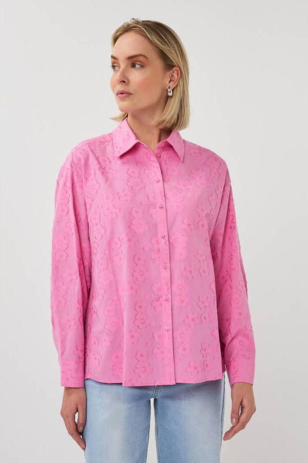 Esqualo gebloemde blouse roze