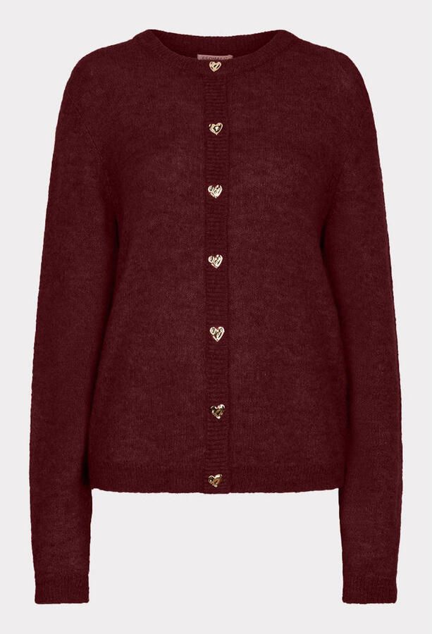 Esqualo gebreid vest met wol donkerrood