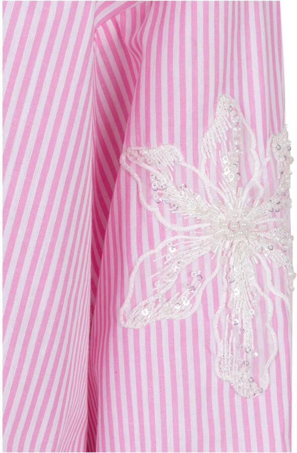 Esqualo gestreepte blouse roze - Foto 2