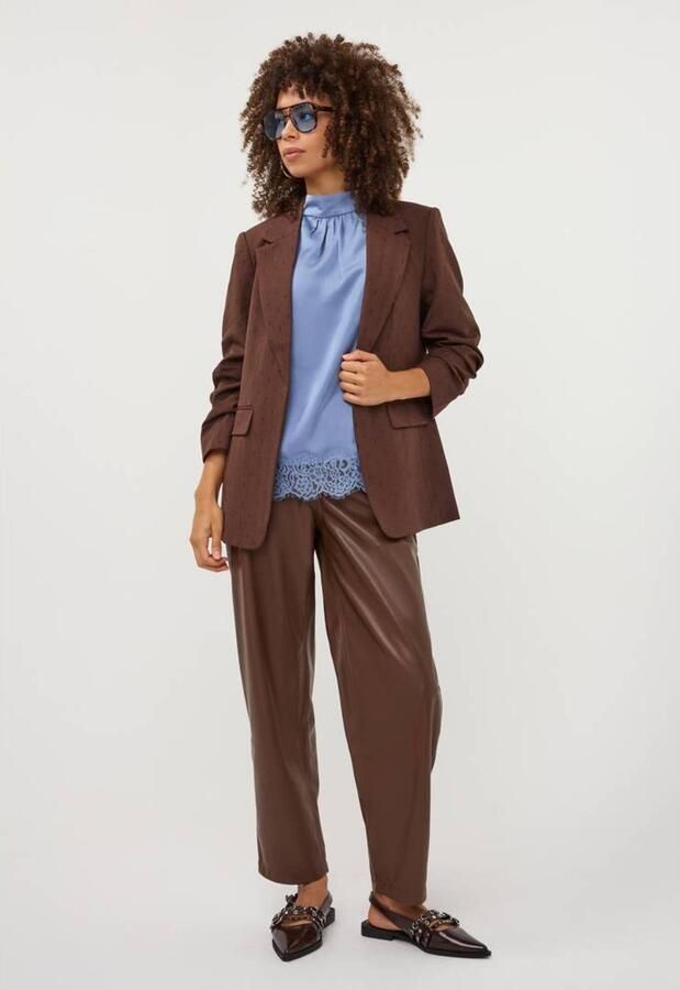 Esqualo getailleerde blazer bruin - Foto 3