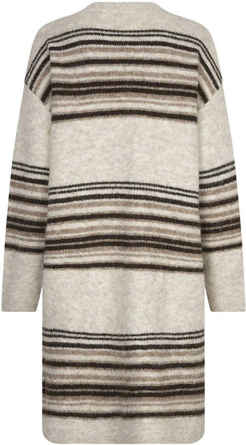 Esqualo gestreepte gebreid vest met wol beige - Foto 3