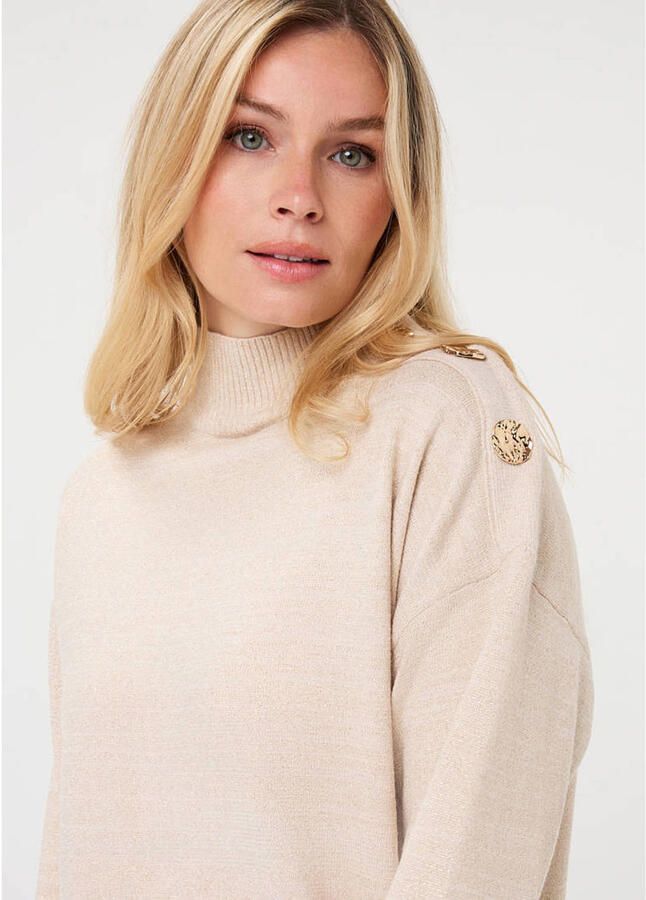 Esqualo jurk met col en wol beige - Foto 3