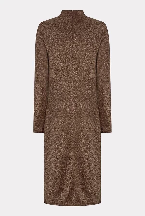 Esqualo midi glitterjurk met glitters bruin - Foto 3