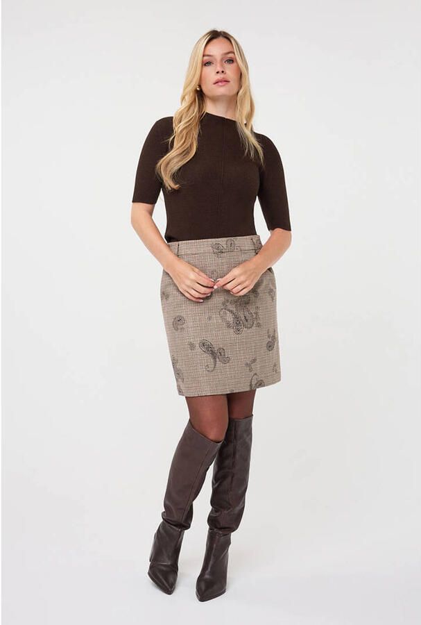 Esqualo mini rok met paisley grijs