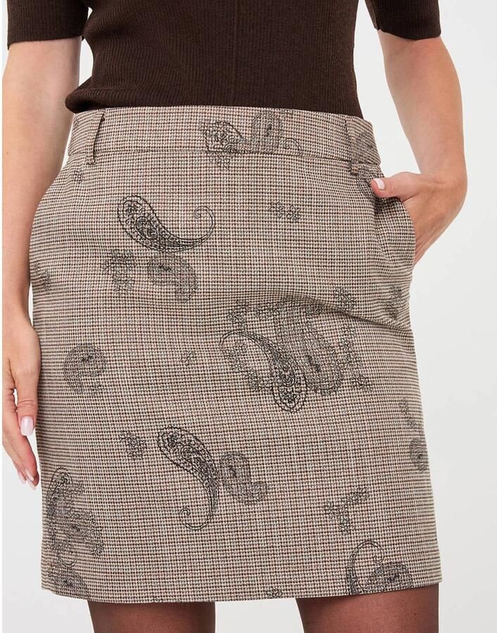 Esqualo mini rok met paisley grijs - Foto 2
