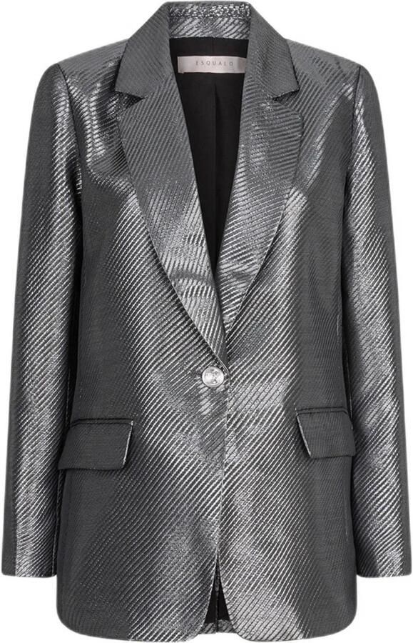 Esqualo Metallic Blazer in Zilver Gray Dames