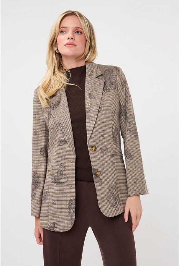Esqualo regular blazer met paisley