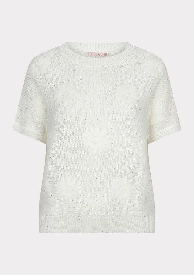 Esqualo top met glitter ecru