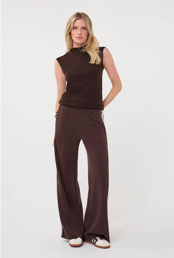 Esqualo wide leg gestreepte broek bruin