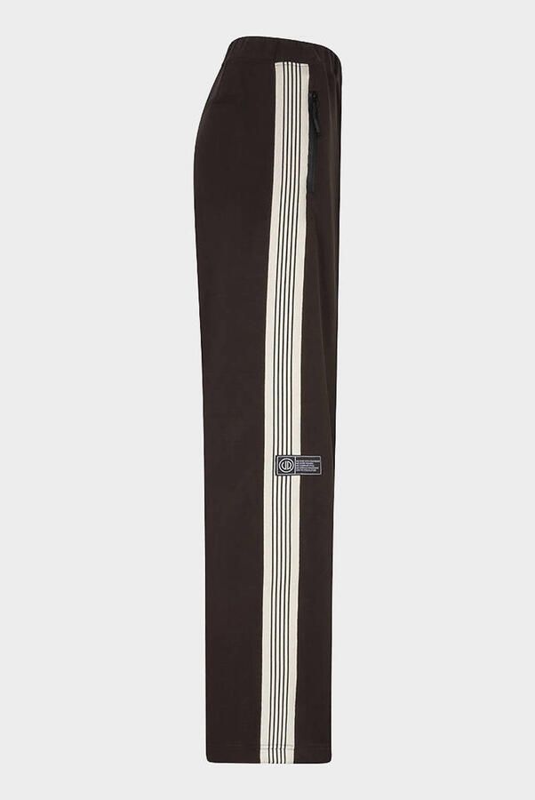 Esqualo wide leg gestreepte broek bruin - Foto 2