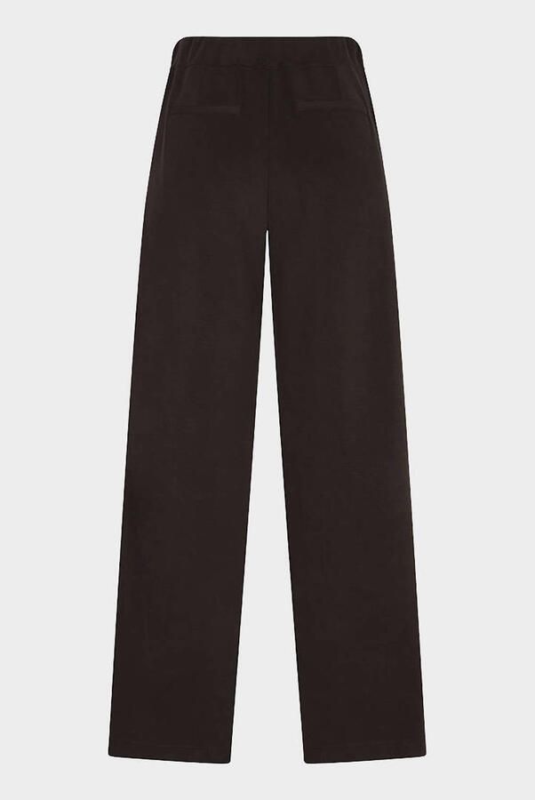 Esqualo wide leg gestreepte broek bruin - Foto 3