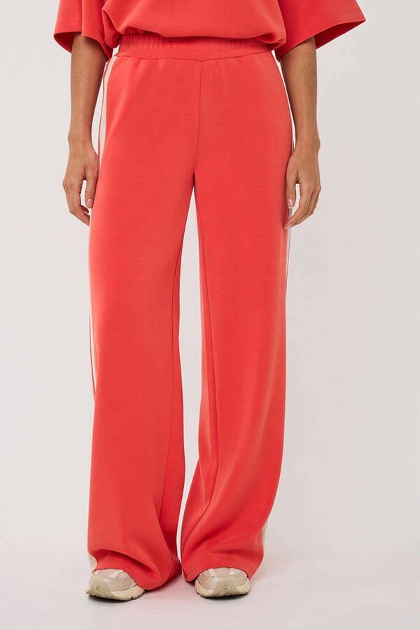 Esqualo wide leg regular waist broek rood