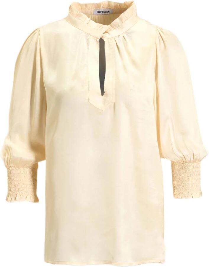 EST'SEVEN Dames Blouses Elise Blouse Wit - Foto 5