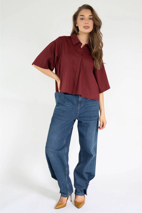 Est'seven blouse donkerrood