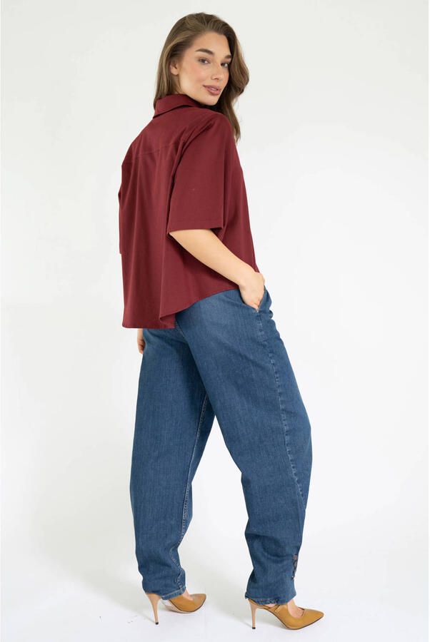 Est'seven blouse donkerrood - Foto 2