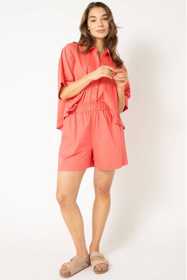 Est'seven blouse koraalrood