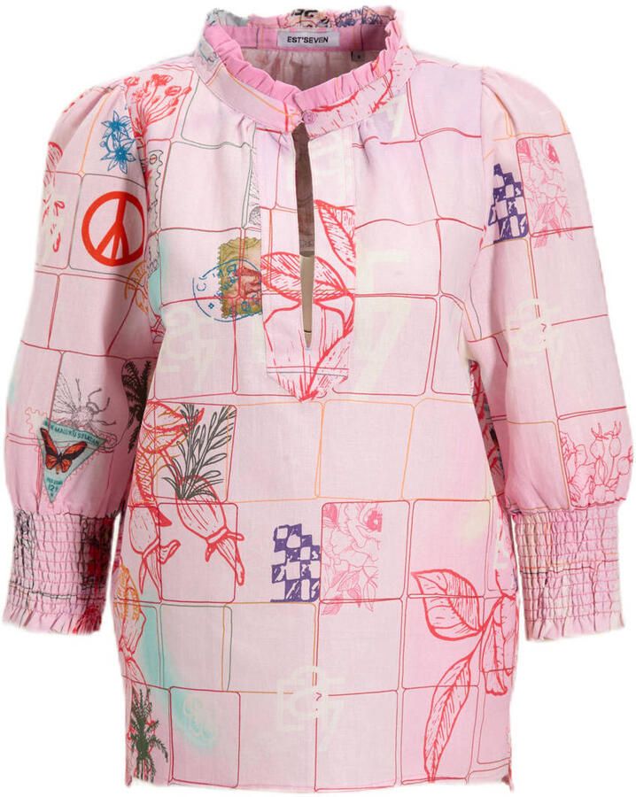 Est'seven blouse roze
