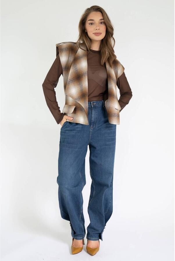 EST'SEVEN Dames Tops & T-shirts Siral Top Bruin - Foto 5