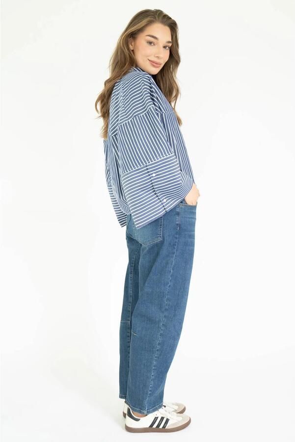 EST'SEVEN Dames Blouses Varissa Blouse Blauw - Foto 6
