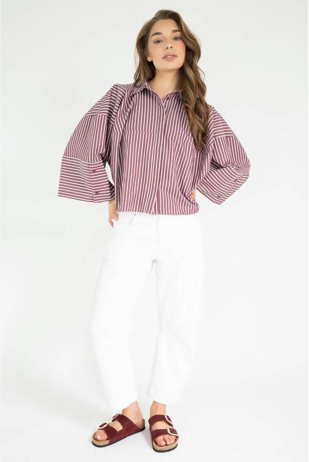 EST'SEVEN Dames Blouses Varissa Blouse Bordeaux - Foto 5