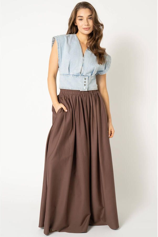 Est'seven maxi rok bruin
