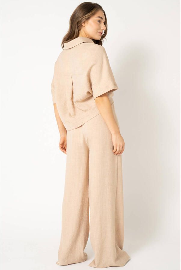 EST'SEVEN Dames Blouses Freya Top Zand - Foto 5